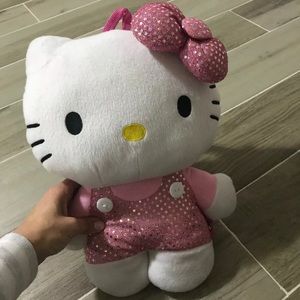 Hello kitty plush backpack with adjustable straps